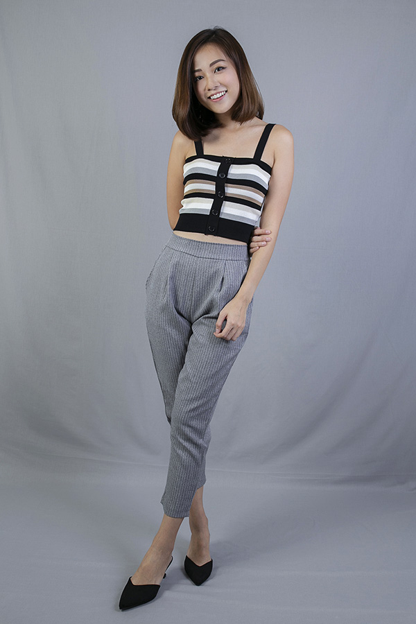KELLY STRIPED CROP TOP (BLACK)
