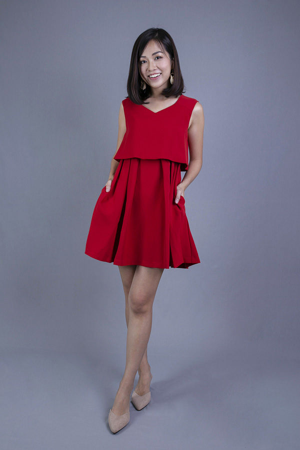 OLINII BABYDOLL DRESS (RED)