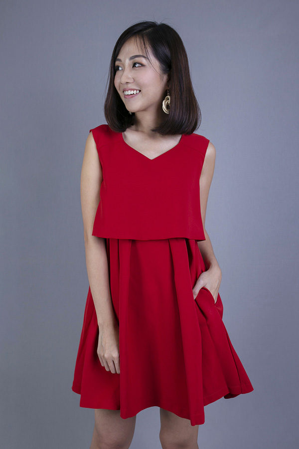 OLINII BABYDOLL DRESS (RED)