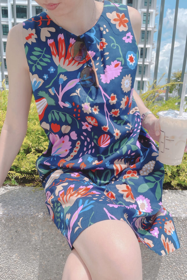 SUMMER FLORAL DRESS (BLUE)