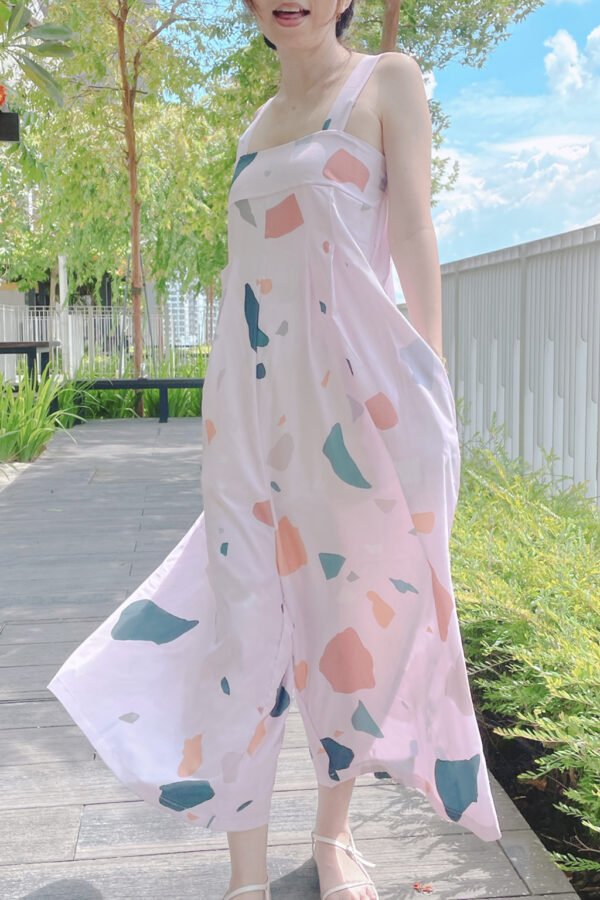 ABSTRACT JUMPSUIT (PINK)